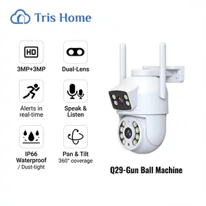 No FakePixels Q29 3mp+3mp 2K Dual Lens Outdoor Security Wireless & WiredCamera, 360° View Pan/Tilt 2.4G WiFi LinkageCameras for Home Security, Home SurveillanceCamera with Auto Tracking, Color Night Vision, Two-Way Audio Remote Ptz
