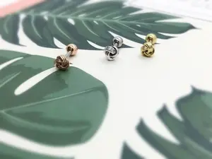Mini Knot Cartilage Earring • Small Tragus 18g Threadless • Dainty Knot Labret • Helix Daith Conch • Tiny Twist Earring • Medusa Lip Jewelry