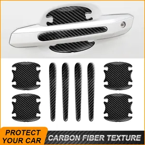 8-Piece Carbon Fiber Universal Car Door Handle Scratch Protectors -Protect Your Car's Handles