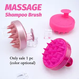 Silicone Hair Brush, Soft Silicone Bristles Deep Cleaning Scalp, Non-Slip Handle, Easy to Clean, Suitable for Sensitive Skin, Balding People, Water Proof, Shampoo Scrubber