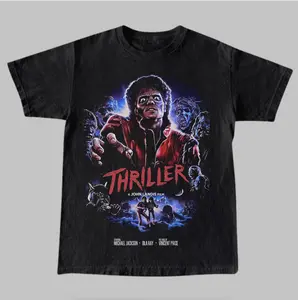 MJ Thrillers Vintage 90's Graphic Unisex Shirt, Hiphop T-shirt, Y2K Comfort Color Tee, Retro Halloween 90s Casual Unisex T-Shirt