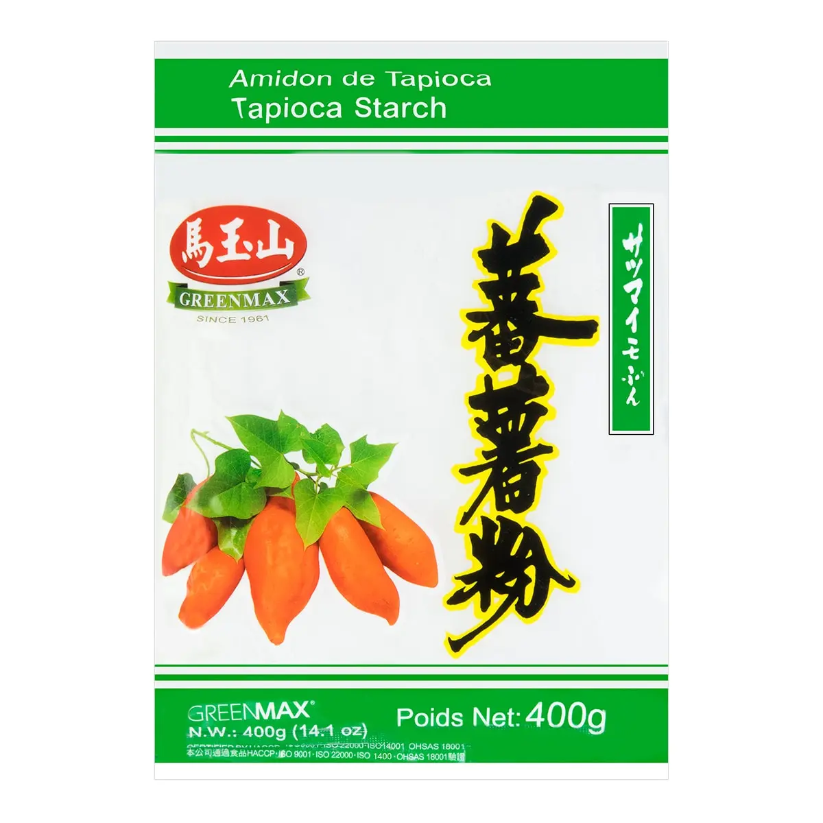 GREENMAX Taiwanese Sweet Potato Starch Flour 400g - Premium Natural Thickener for Cooking & Baking