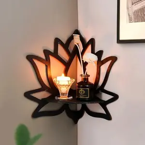 1 piece of creative lotus shape corner shelf, right angle decorative wall shelf, suitable for home  wall  Gift Basket Women party decor festive holiday decoration Twist Tie Treat Bags