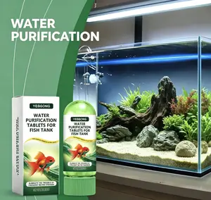 Aquarium Water Purification Tablets, Safe Cloudy Water & Algae Stain Remover, Sludge Deodorizer for Fish Tank & Fish Pond Water Cleaning