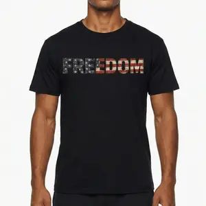Freedom Usa Flag Graphic T-Shirt Unisex Vintage Style Casual Cotton Tee Streetwear Fashion Shirt Soft Comfortable Breath Classic Unisex Tee