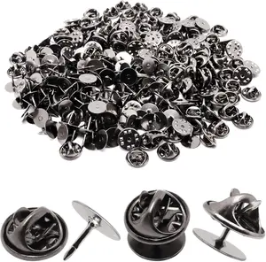 130 Set Pin Backs, Blank Pins Scatter Butterfly Clutch Pin Holder Enamel Pin Locking Backs Tie Tacks Jewelry Pin Backings Clasp for Brooch Lapel Hat Uniform Badges Tie Tack (10mm, Black)