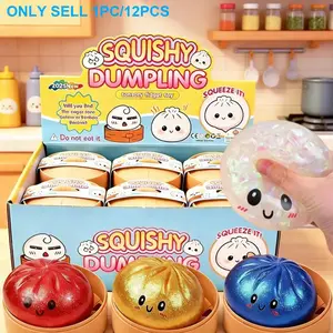 Children's Day Cute and Soft Gitering Char Siu Bao Barbecued Pork Buns- Stress-Relieving Squeezable Toy Simulated Steamed Buns Colorful Blind Box