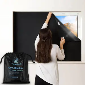 79" X 57" Portable Blackout Shades for Windows, 100% Blackout Blinds Cut to Size, No Drill Blackout Curtains with Stickers, Temporary Blinds for Baby Nursery, Bedroom, Dorm Room, Office or Travel