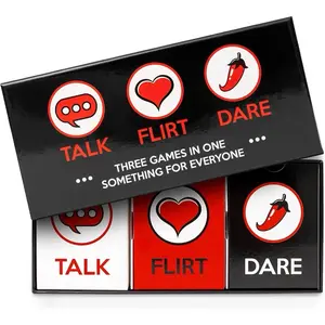 Talk Flirt Dare Couples Game, Valentine’s Day Gift for Couples, Fun Romantic Date Night Card Game, Conversation and Challenge Cards to Build Connection, Intimacy and Playfulness