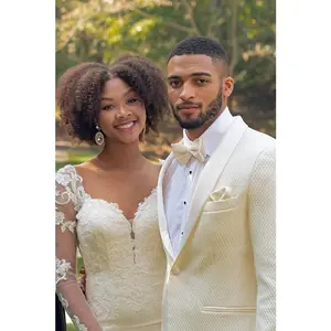 "Austin Diamond" Ivory Shawl Tuxedo Jacket (Separates)