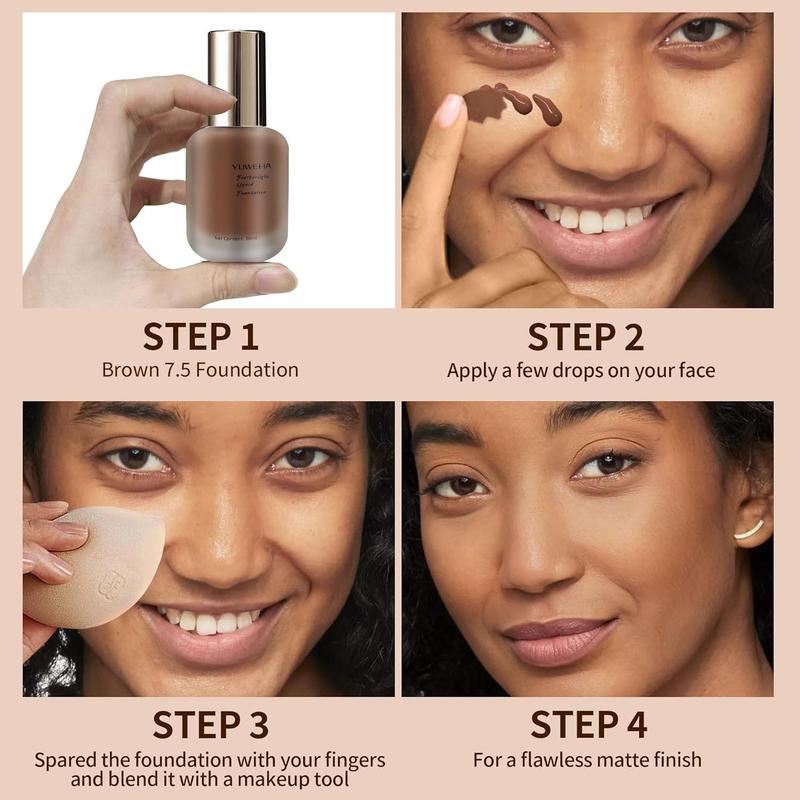 (clearance sale) YUWEHA-Liquid Foundation for a Flawless, Makeup Concealer foundation milani  foundation Cosmetic Long-Lasting Oil-Control Foundation