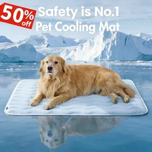 Bedsure Cooling Thin & Thick Mat for Dogs – Q-MAX>0.4 Washable Pet Cooling Pad, No Gel, No Electric, Non-Slip Summer Crate Bed for Large Dogs