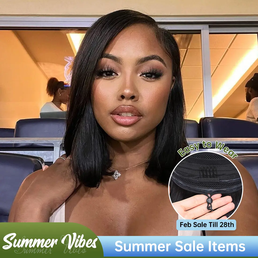 CindiRiver Glueless Bob Wig 250% Density Human Hair 5x5 HD Lace Closure Wigs Human Hair Double Drawn Bob Cut Pre Plucked Pre Bleached Knots Drawstring Ready to Go Wigs for Women Side Part Natural Black