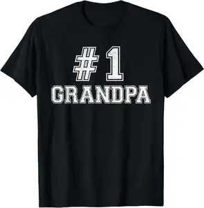 100% Cotton Best Grandpa For Men Number One Grandpa T-Shirt