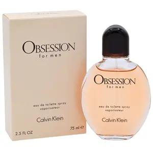 Calvin Klein OBSESSION Men's Citrus Spicy EDT Men's Cologne - 2.5 fl oz Bottle-Shaped Fragrant Strong Boxed Item, Aromatic Botanical Mix with Mandarin Base, Confident Body Scent, New in Box, Strong Men's Fragrance