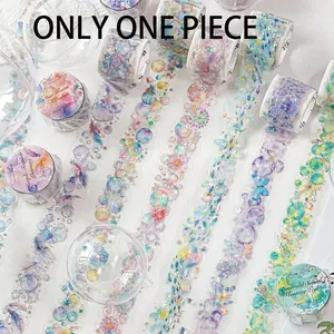 200cm Roll Floating Dream Series Ice Crystal Pet 3D Laser Silver Color Irregular Tape, Creative Hand Account Material Decor Scrapbook Materials DIY Scrapbook Album Phone Case Diary Calendar Greeting Card Scrapbooking, Decorative Stickers