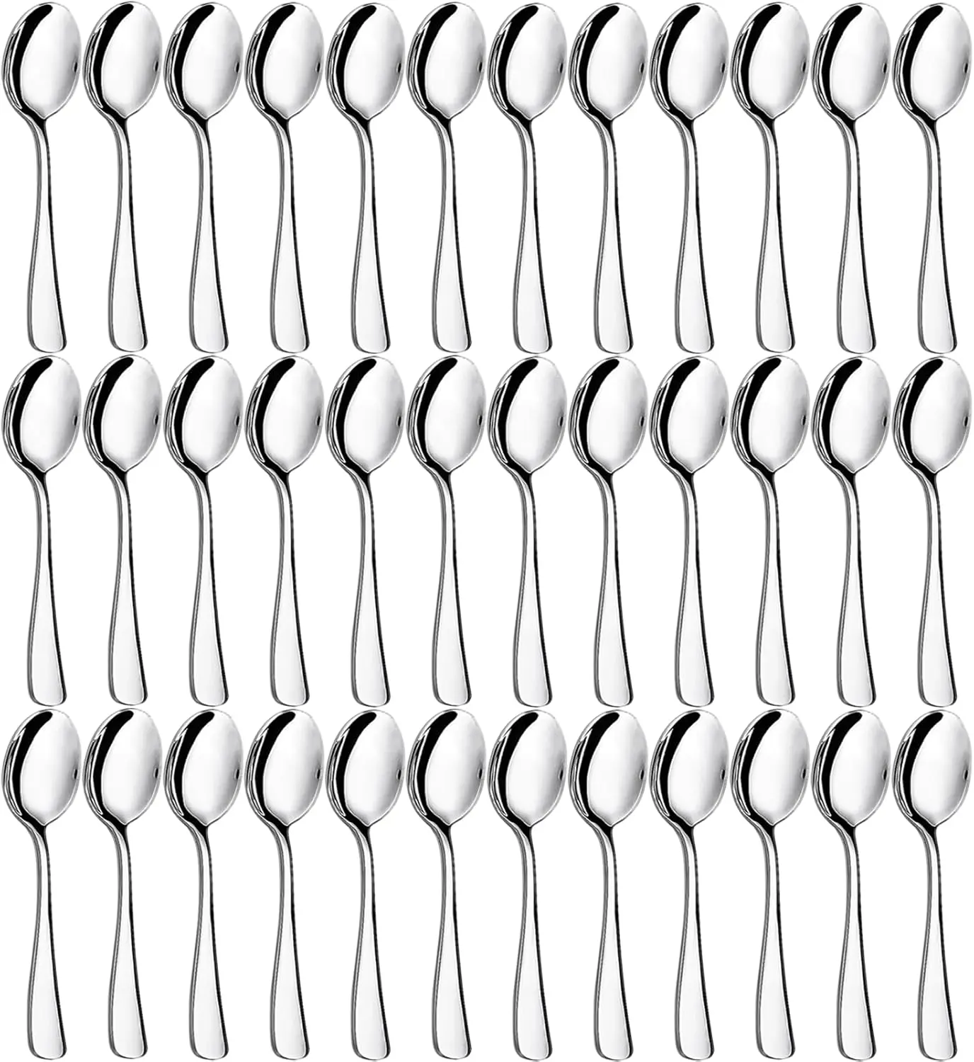 36 count Teaspoon Set (5.6 Inches) |  -Grade Stainless Steel Silverware - Dessert Spoons, Coffee Spoons for  & Restaurant | Mirror Polished| Dishwasher Safe