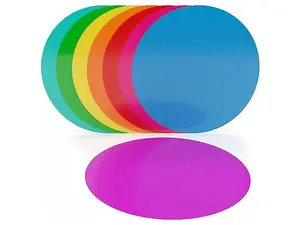 Scribbledo Dry Erase Dots 8 Pack 11" Reusable Write and Wipe Circles Removable Vinyl Whiteboard Spots for Classroom Tables Wall Learning Activities