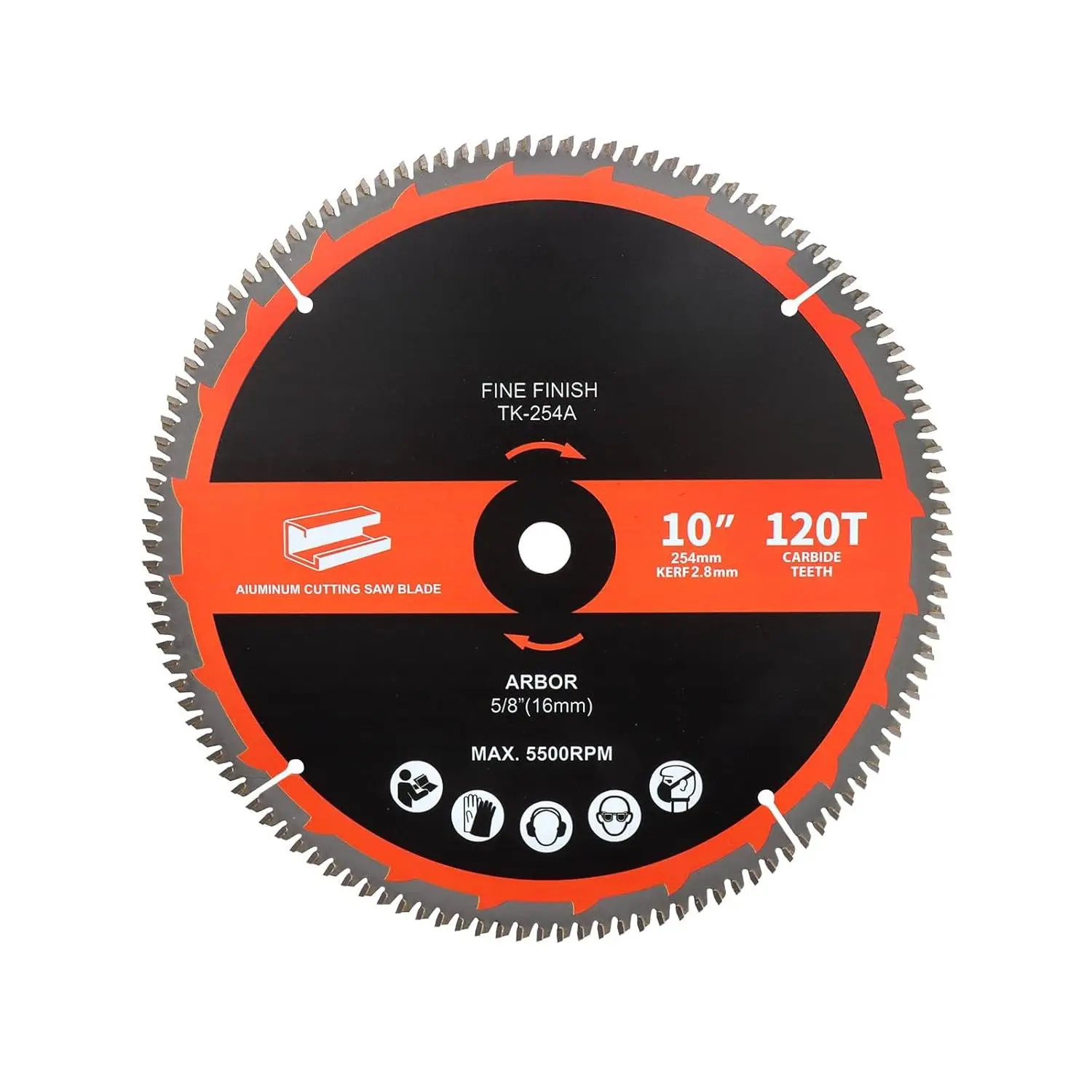 10-Inch Miter Saw Blade, TCG Aluminum Working 120-Tooth Ultra-Fine Finish Professional Saw Blade for Miter Saws Table Saws and Circular Saws,Arbor 5/8-inch(16mm)