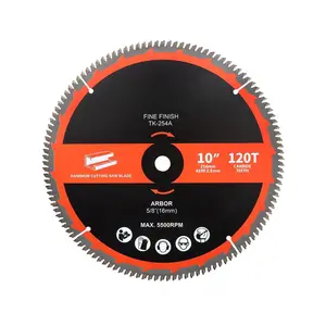 10-Inch Miter Saw Blade, TCG Aluminum Working 120-Tooth Ultra-Fine Finish Professional Saw Blade for Miter Saws Table Saws and Circular Saws,Arbor 5/8-inch(16mm)