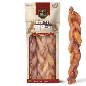 12 Inch Monster Braided Bully Stick Single Ingredient, Natural Chews for Dogs