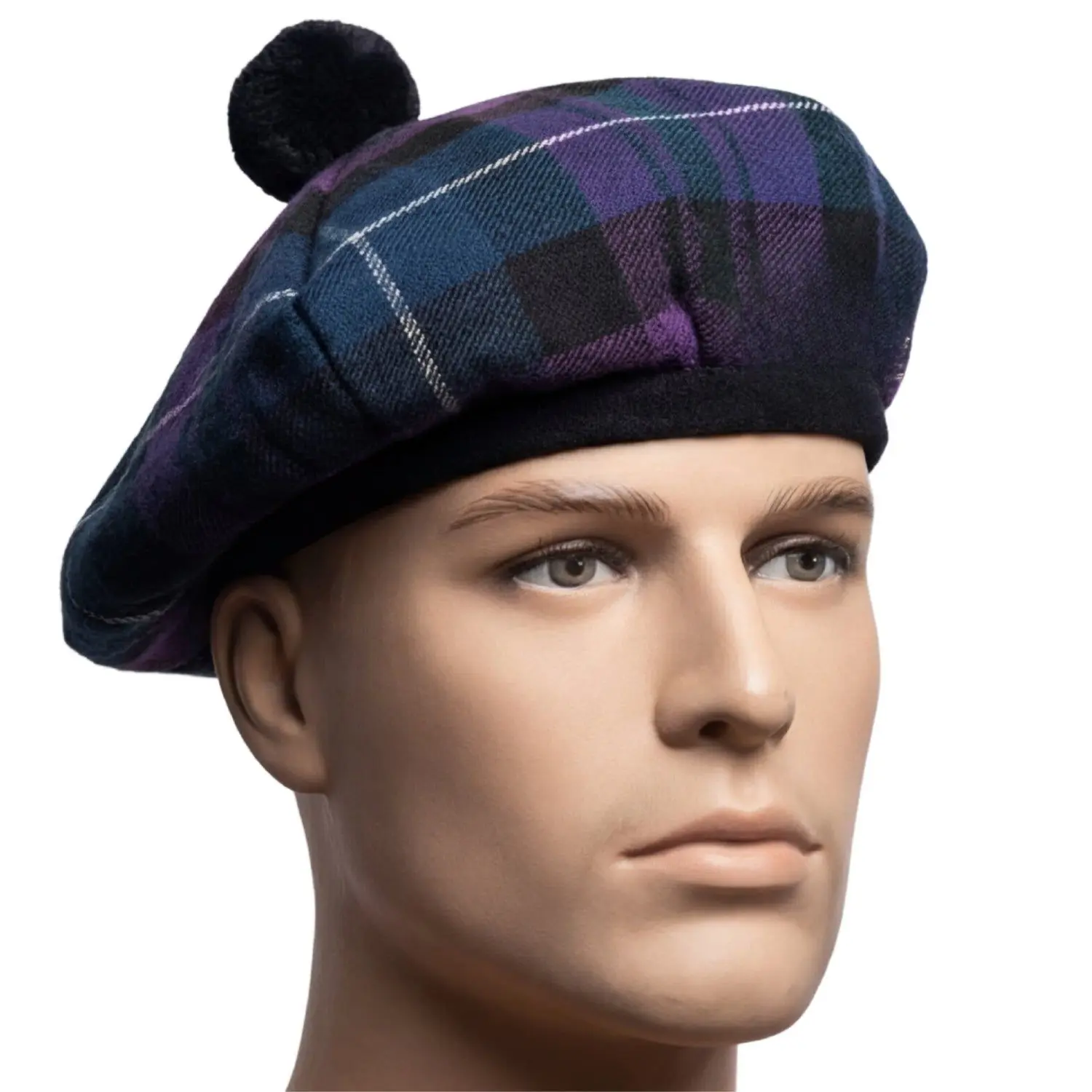 Scottish Tam O' Shatner Hat, Traditional Pride of Scotland Plaid Design, Ideal for Highland Games, Cultural Events, Ceremonies & Engagement Occasions, Ceremony
