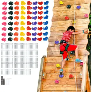 VEVOR  25 Rock Climbing Holds for Kids and Adults, Multi-Colored Climbing Rock Wall Grips for Indoor and Outdoor Playground Play Set