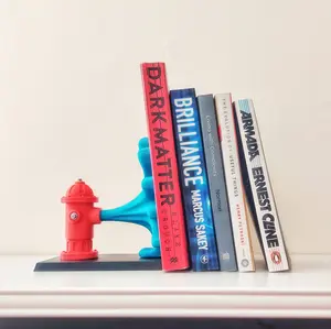 Fire Hydrant Bookend  | Creative Urban Decor with 3D Water Splash | Fun Shelf Organizer