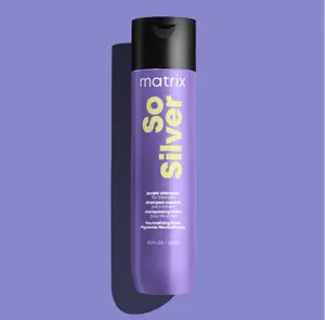 Matrix So Silver Purple Shampoo for Blonde & Silver Hair Vegan Formula Clarifying Cleanser Neutralizes Brassy Warmth Adds Shimmering Brightness 10 fl oz Gentle Salon Haircare