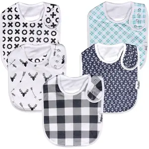Drool Bibs  Babies – Organic, Unisex, Soft Absorbent Teething Bibs with Adjustable Snaps