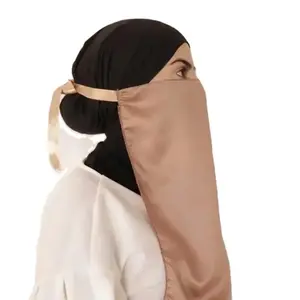 Luxury satin niqab half Islamic niqab nosepiece