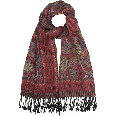 Achillea Reversible Pashmina Shawl - Soft Silky Festival Scarf For Women, Large 28x72 Inch Wrap For Rave, Evening Dress