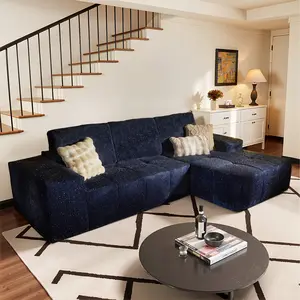 CAODOC Oversized Starry Sky Sofa Boneless Cloud Sectional Couch Deep Seat L Shape with Lounge Chair Luxurious Star Fabric Minimalist Modular Couch Sleeper for Living Room