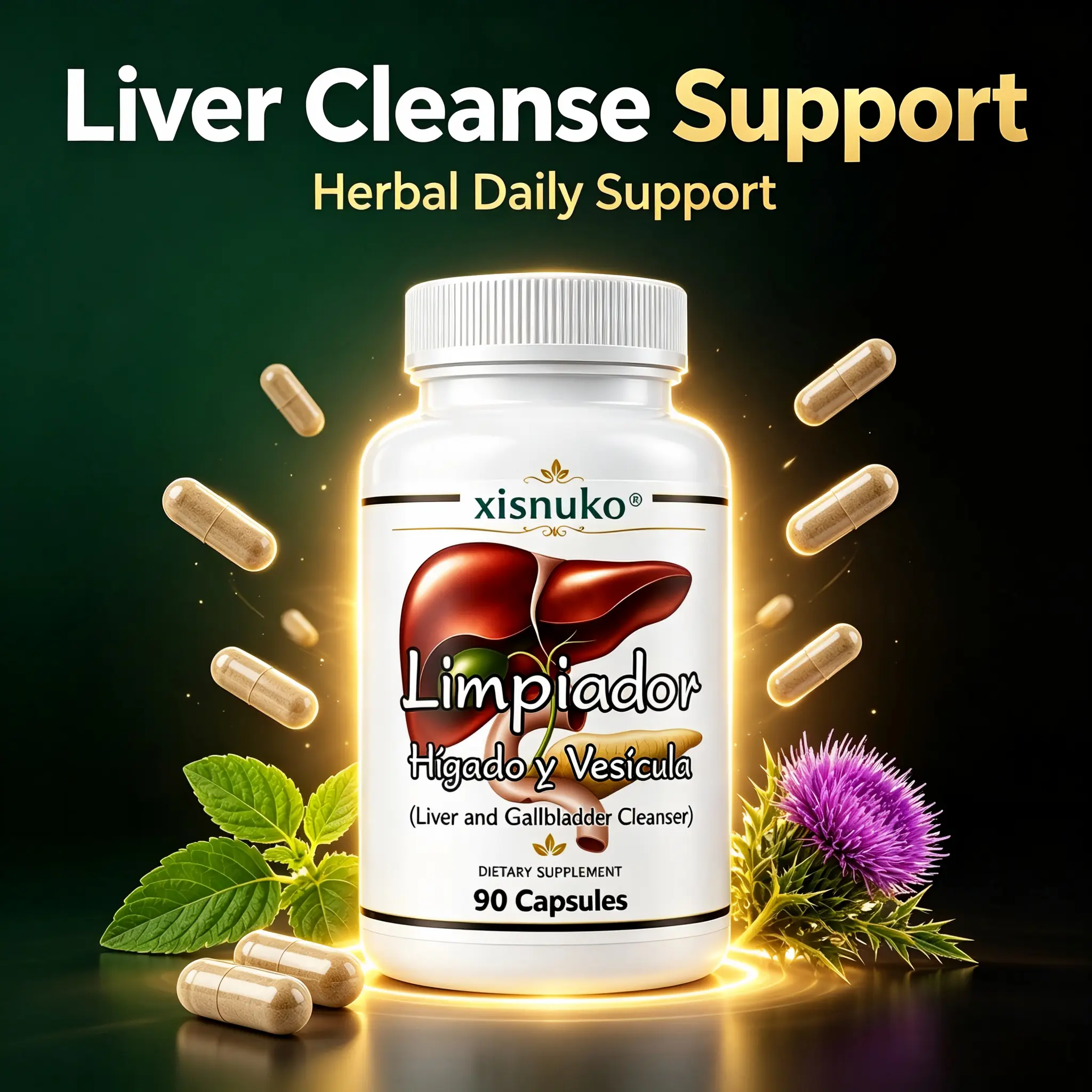 Limpiador Hígado y Vesícula + Boldo + Milk Thistle + Liver Support Supplement + Gallbladder Wellness + 90 Vegetarian Capsules gado f