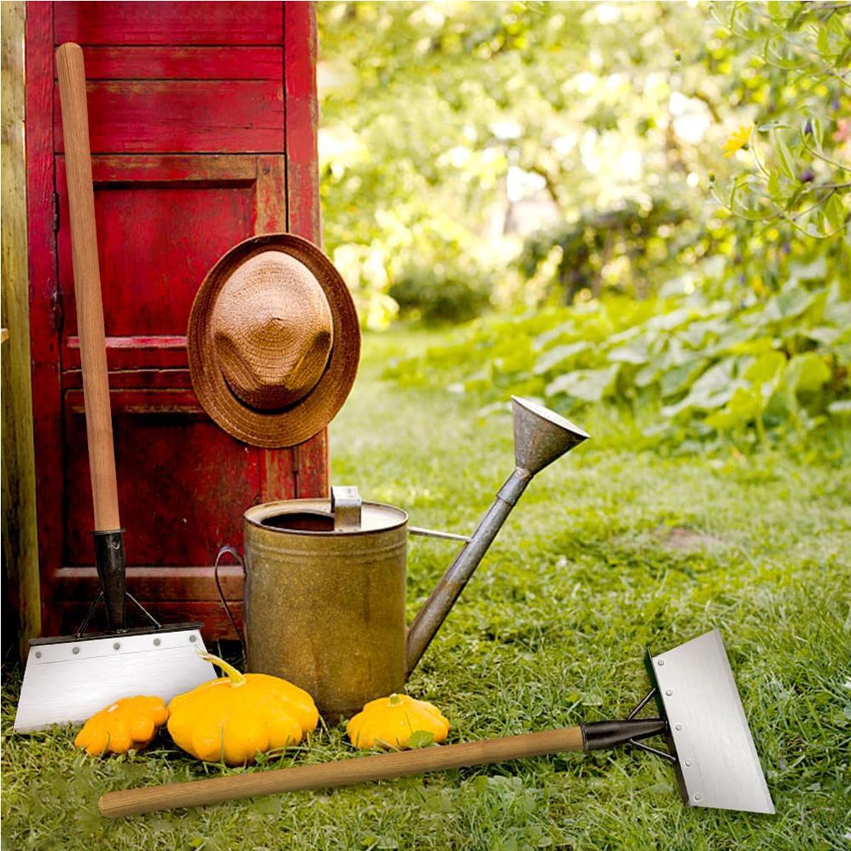 Multifunctional Heavy-Duty Garden Flat Shovel, Stainless Steel Snow Ice Scraper, Long Handle Floor Weeding Scraper for Lawn Edging, Snow Removal & Garden Cleaning