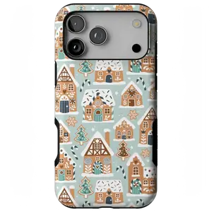 Built Too Sweet Frosted Village Phone Case, Winter Candy Aesthetic, Icy Village Sweet Treat Design, Glossy Shockproof Protective Cover, Cute Holiday Gift for Her