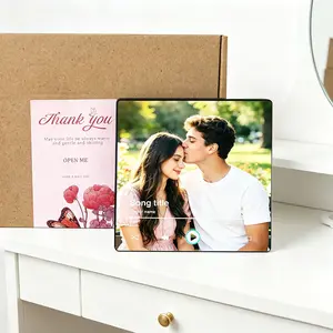 【Custom Gift】Personalized Photo Music Fridge Magnet Bluetooth Album Cover Frame with Custom Song 10x10cm Unique Gift for Boyfriend, Graduation, Teacher Appreciation, Birthday, Anniversary, Teen Girls & Holiday Home Decor