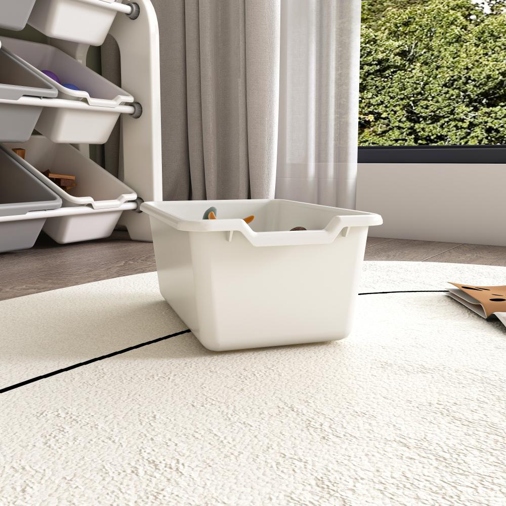 Kids Toy Storage Organizer with 12 Bins – Grey & White Nursery Organizer Cabinet, HDPE Bins & Shelf for Playroom, Bedroom, Living Room Kids Toy Storage Organizer with 12 Bins – Grey & White Nursery Organizer Cabinet, HDPE Bins & Shelf for Playroom, Bedroom, Living Room