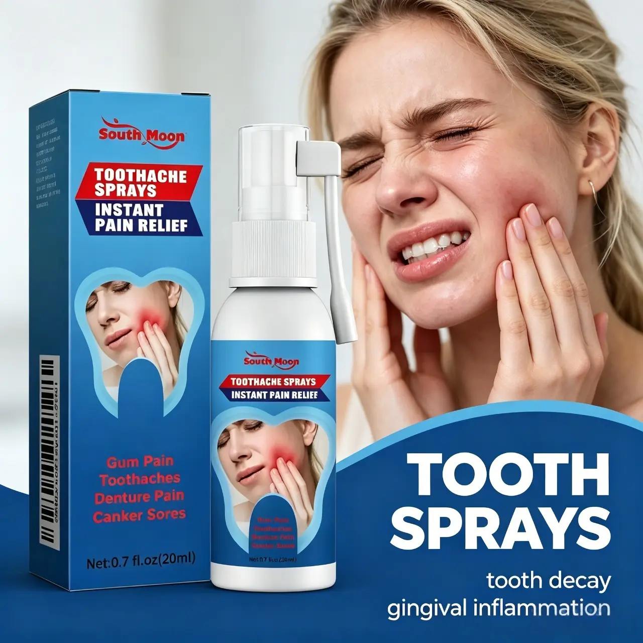 Special analgesic spray for toothache, used to reduce swelling and pain of teeth, eliminate inflammation