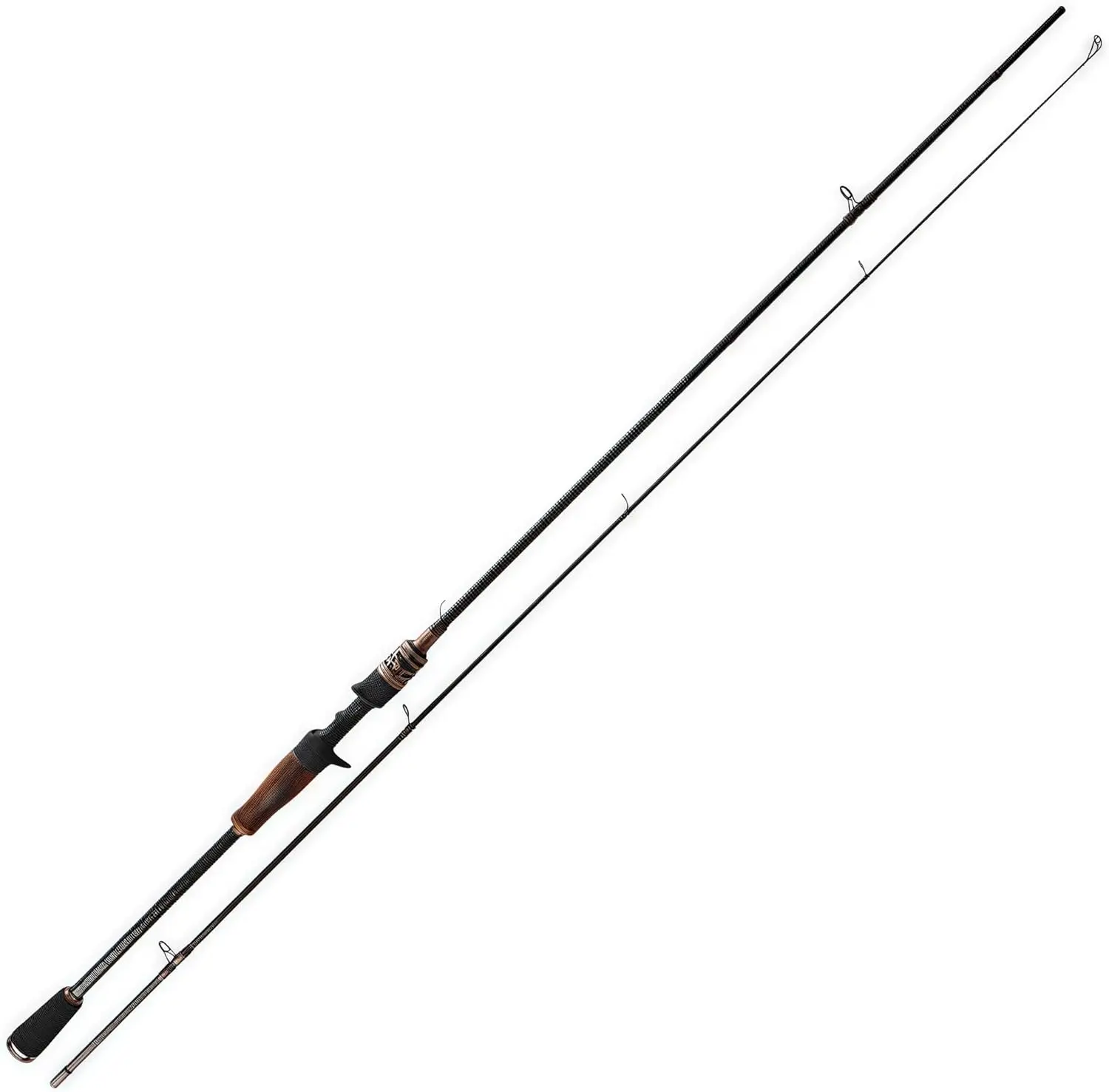 Carbon Fiber Lure Fishing Rod – ML Action Spinning & Casting Rod with Solid Wood Handle, 2-Piece Lightweight Universal Rod for Freshwater Fishing