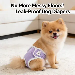 Washable Female Dog Diapers | Reusable Period Pants with Cute Patch | Leak-Proof Pet Physiological Underwear for Heat & Incontinence