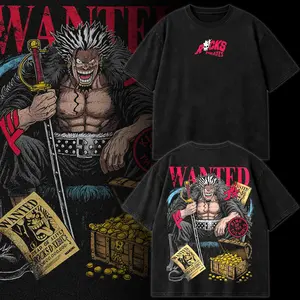 One Piece Rocks D. Xebec Graphic Tee Hoodie, Rocks Pirates Wanted Poster Anime Shirt, Acid Washed Vintage Retro Anime Streetwear T Shirt Hoodie, Japanese Manga Graphic Tee, Oversized Washed Black Anime Fan Gift, Cool Otaku Shirt Hoodie for Men Women