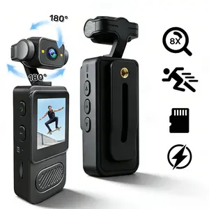 Wireless Vlogging Camera, 1080P HD Body Camera with Night Vision & Rotatable Lens, Portable Action Camera for Sports, YouTube Content Creators，Portable Sports Camera for Skiing, Cycling, Hiking, Action Video Recording