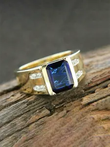 Men's Fashion Elegant Simple Square Sparkling Zircon Inlay Statement Ring, Wedding Engagement Party Jewelry Gift, Business Style, 1pcs
