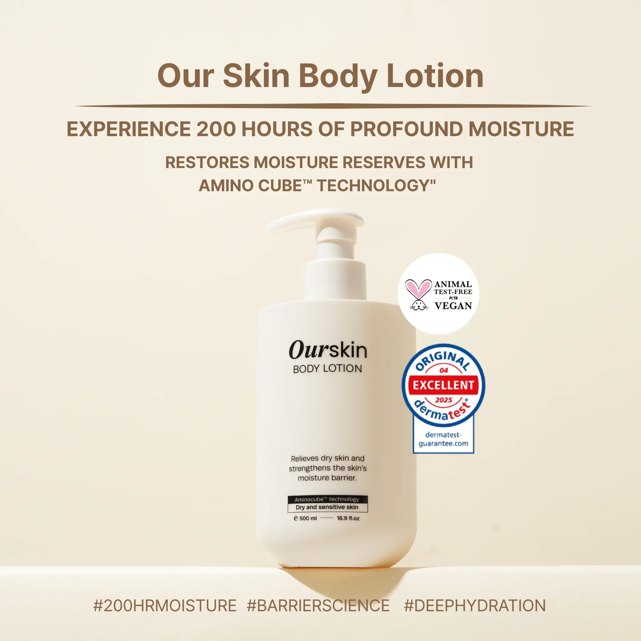 Mongdies Our Skin Body Lotion | Amino Cube™ Moisture Technology | Long Lasting Hydration & Skin Texture Care | Low pH Formula for Sensitive & Family Skin | Vegan & EWG Green | 16.9 fl oz