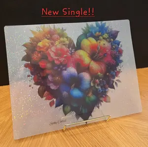 Hibiscus Heart HOLOGRAPHIC Finish Coloring Sheet Protector