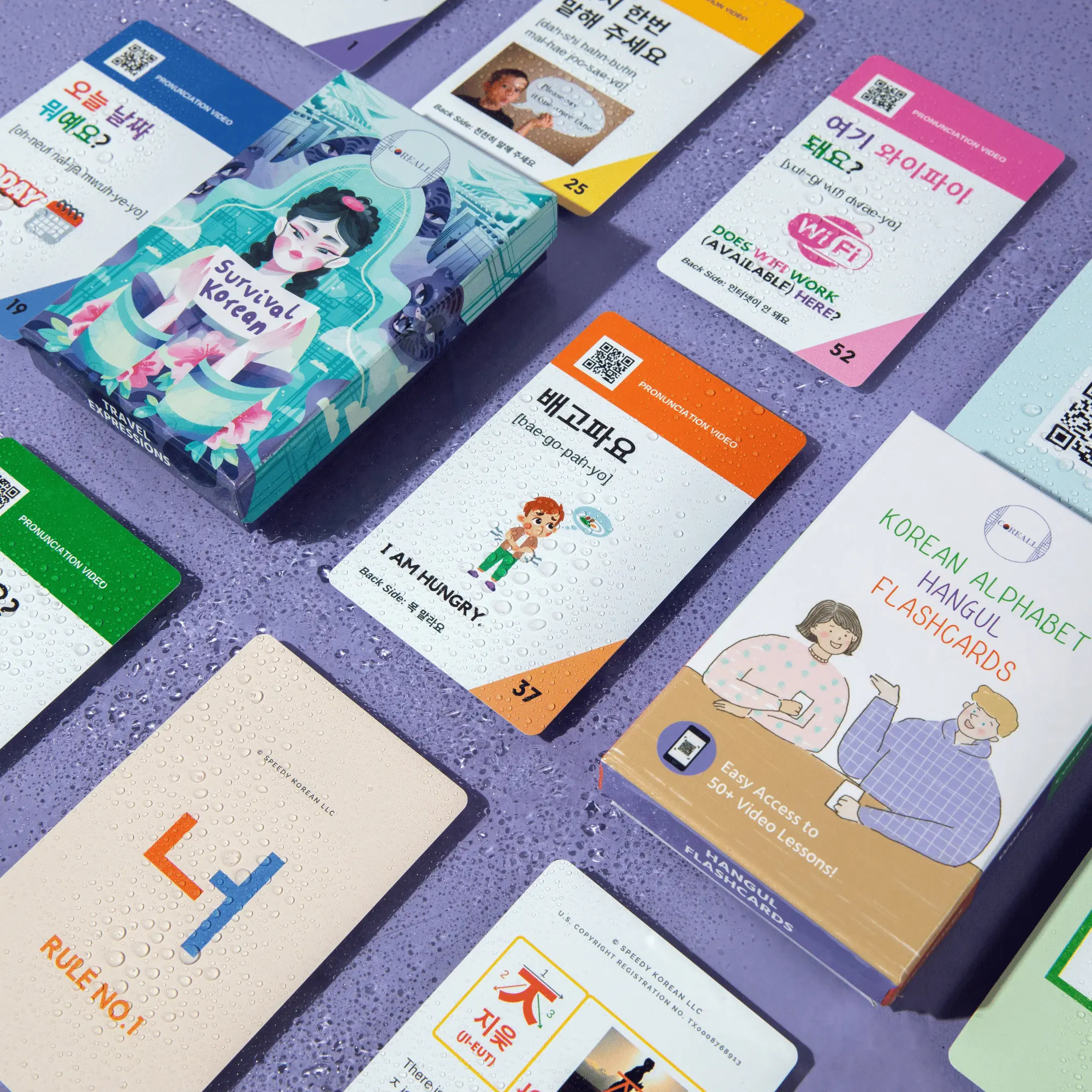 (Gift Box - BASIC) COREALL Hangul & Survival Korean Flashcards