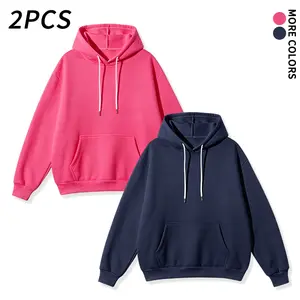 2 Pack Color Block Pullover Hoodies | Men’s Winter Casual Streetwear Essential Tops