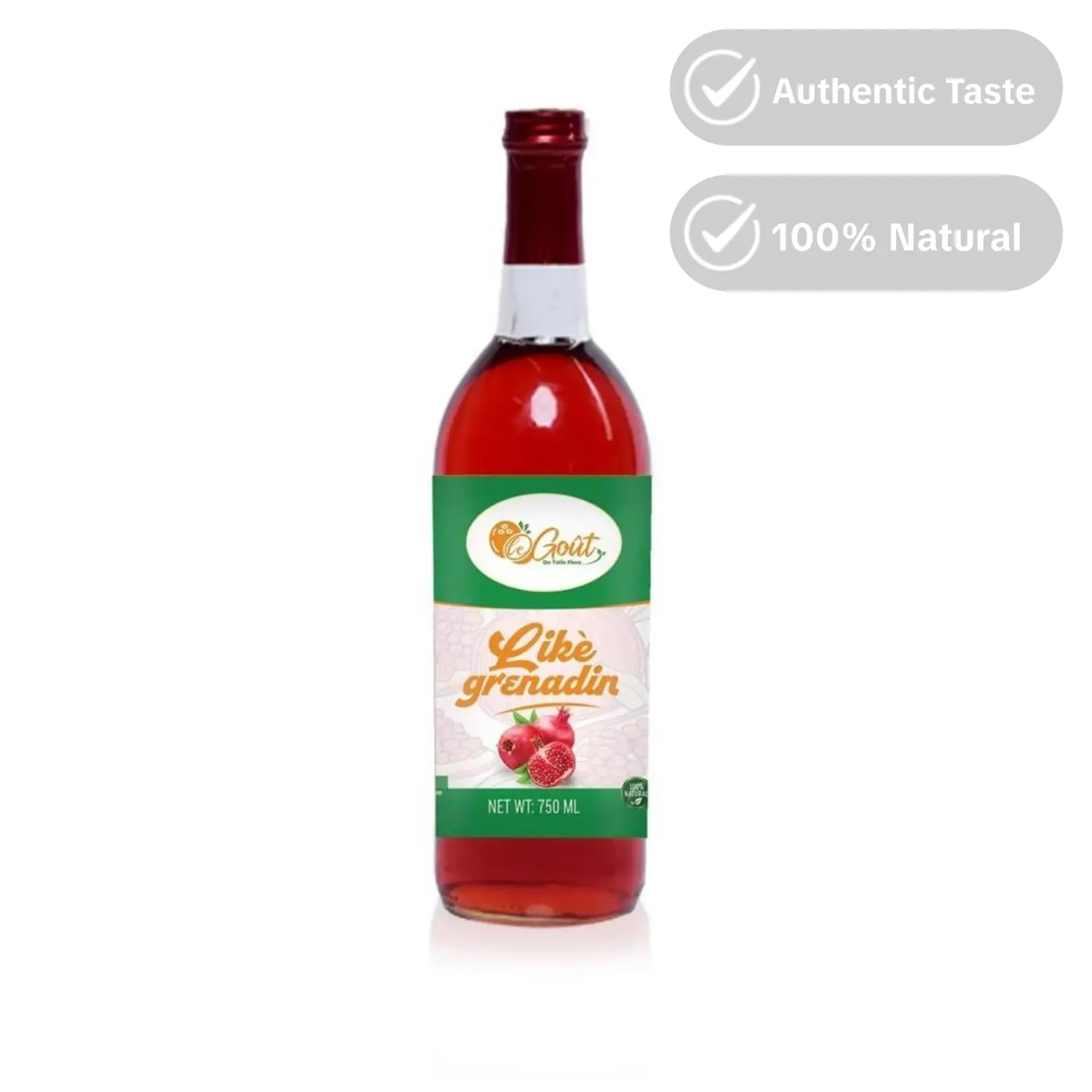 Likè Grenadin Pomegranate Fruit Beverage for Refreshment & Special Occasions, Fruit Drink, 100% Natural, Rich Pomegranate Flavor, 750ml