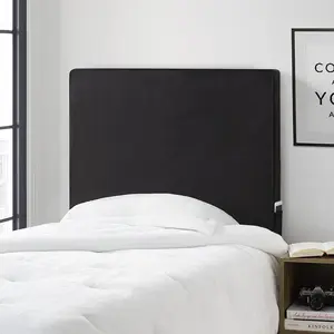 Rainha - Memory Foam Cushioned Dorm Headboard - Black Plush